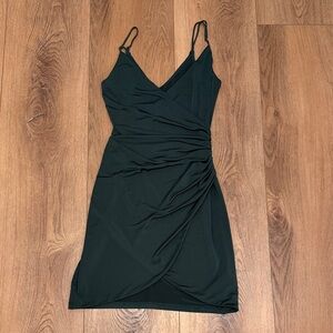 Elegant Emerald Wrap Dress